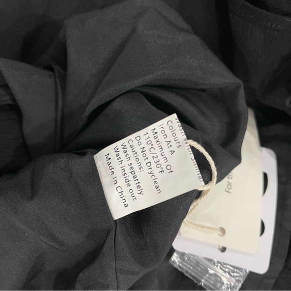 NWT Commense Frenchy Button Split Long Dress Black Medium - Picture 7 of 10